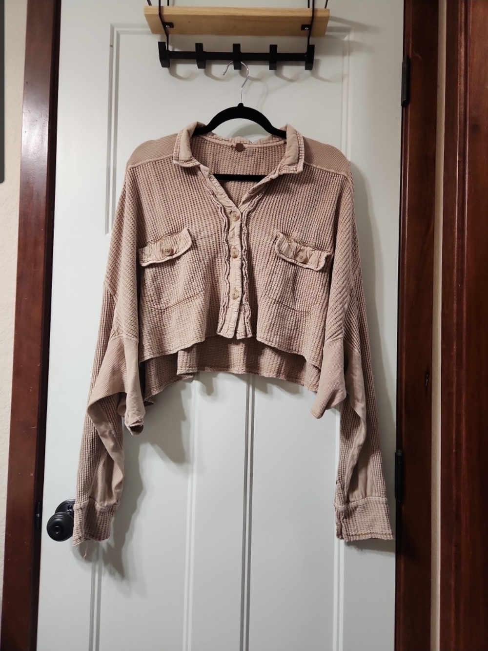Free People One Cropped Waffle Knit